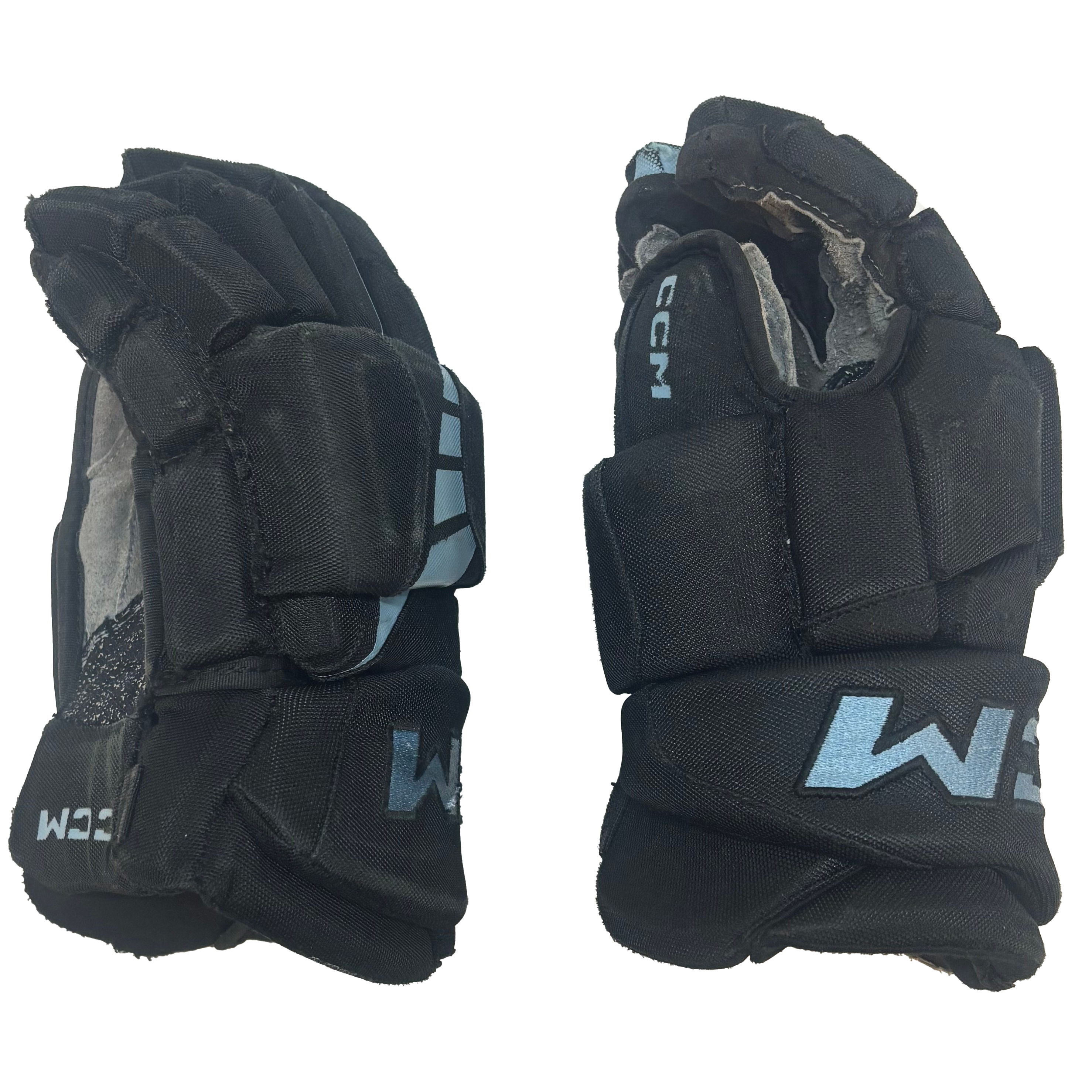 CCM HGJSPP - Used WHL Pro Stock Hockey Gloves (Black/Teal)